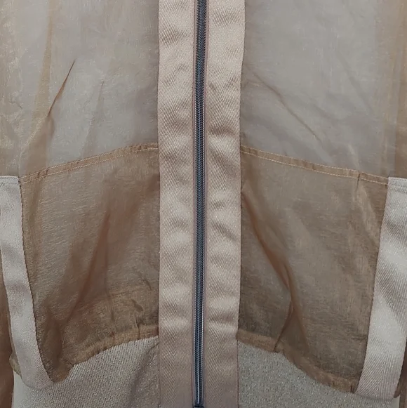 GSTQ Sheer Metallic Gold Bomber Jacket Women's Size 3X NWT - Picture 4 of 16